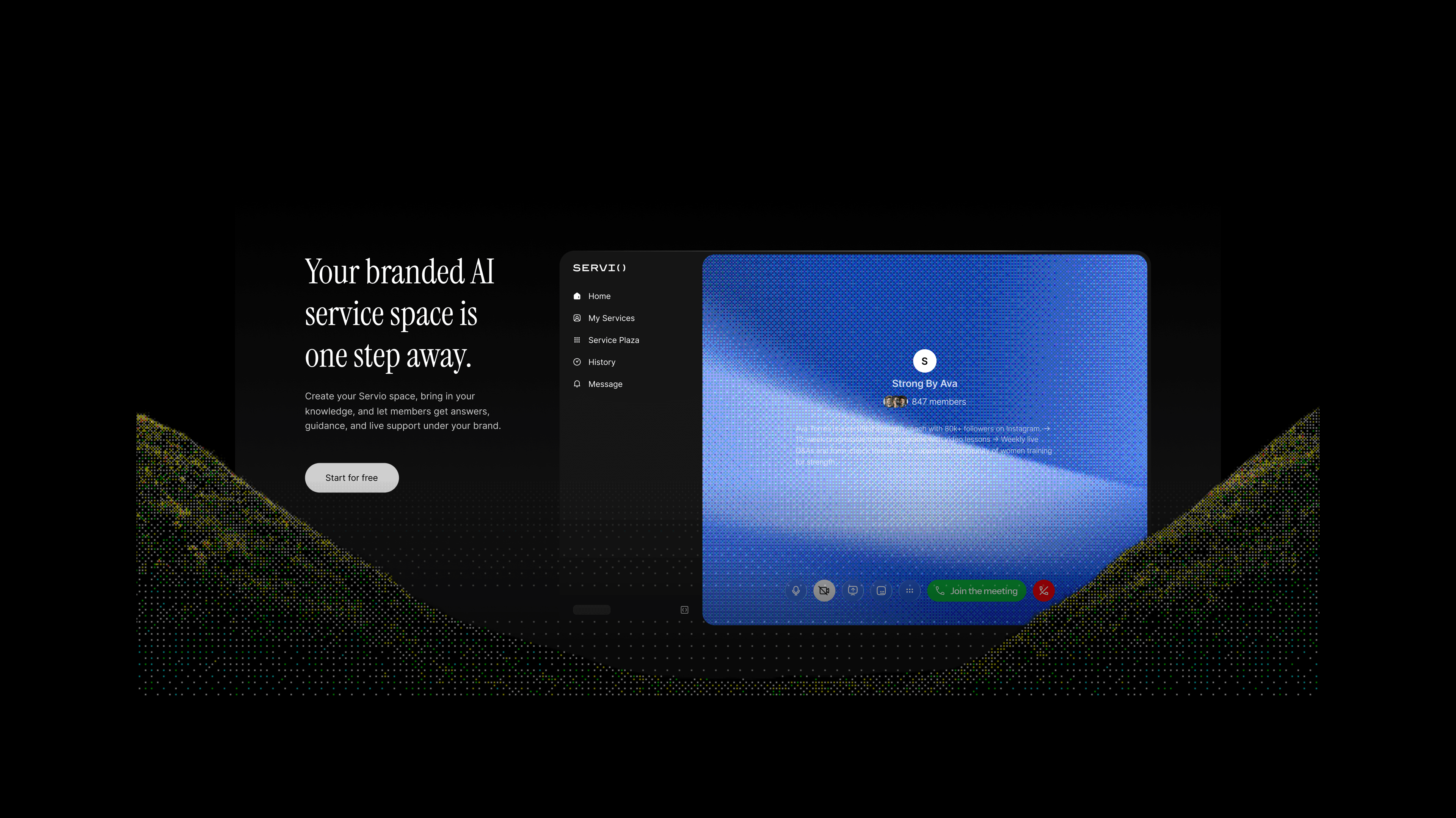 SERVIO branded AI service space